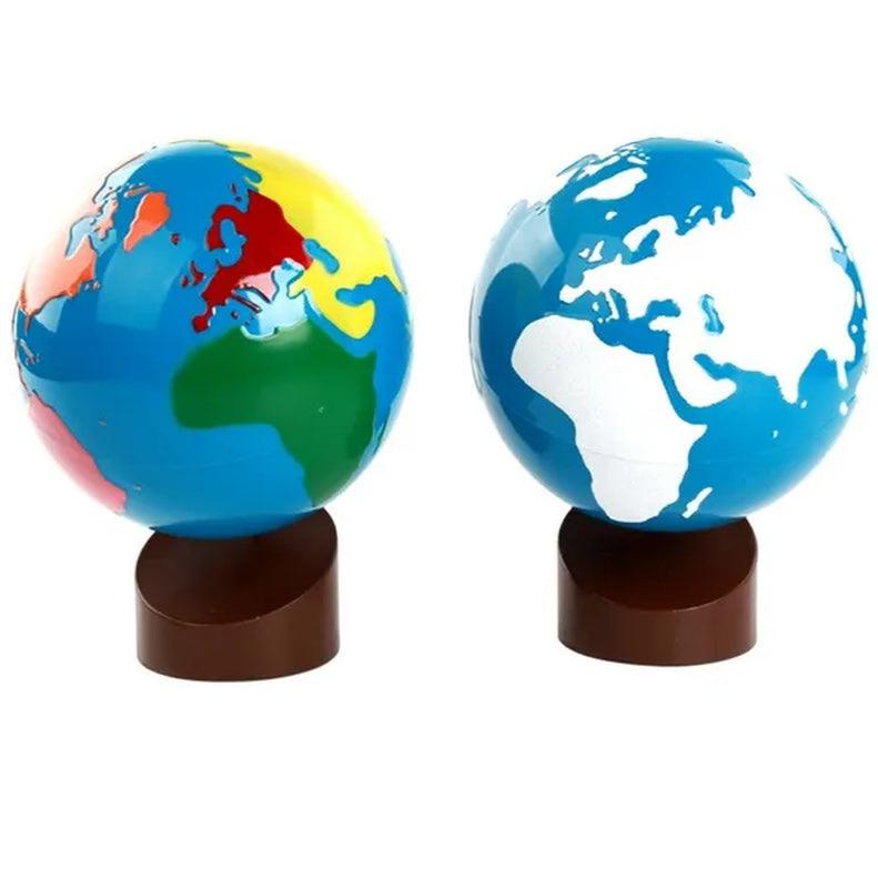 Montessori Teaching Aids World Globe Baby Toys Juguetes Para Bebés Wooden