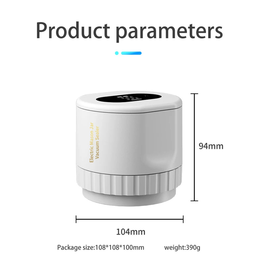 Electric Mason Jar Vacuum Sealer Kit Cordless Automatic Jar Sealer Kit With Mason Jar Lids for Food Storage and Fermentation
