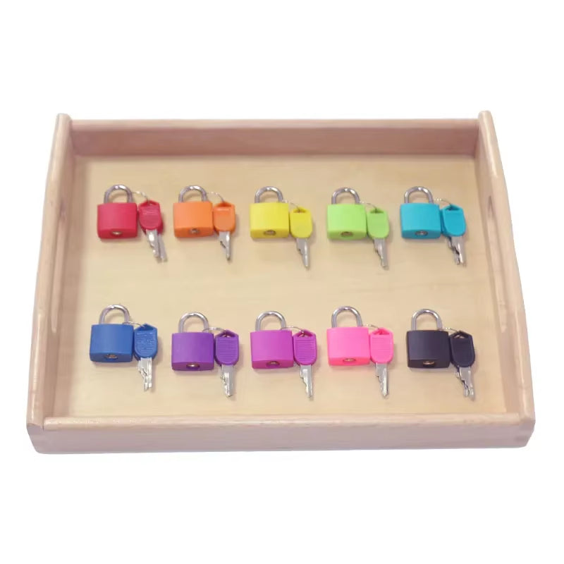 Wooden Montessori Tray Locks Set Educational Sensory Toys for Children Montessori Preschool Sensorial Materials Juguetes ML1344H