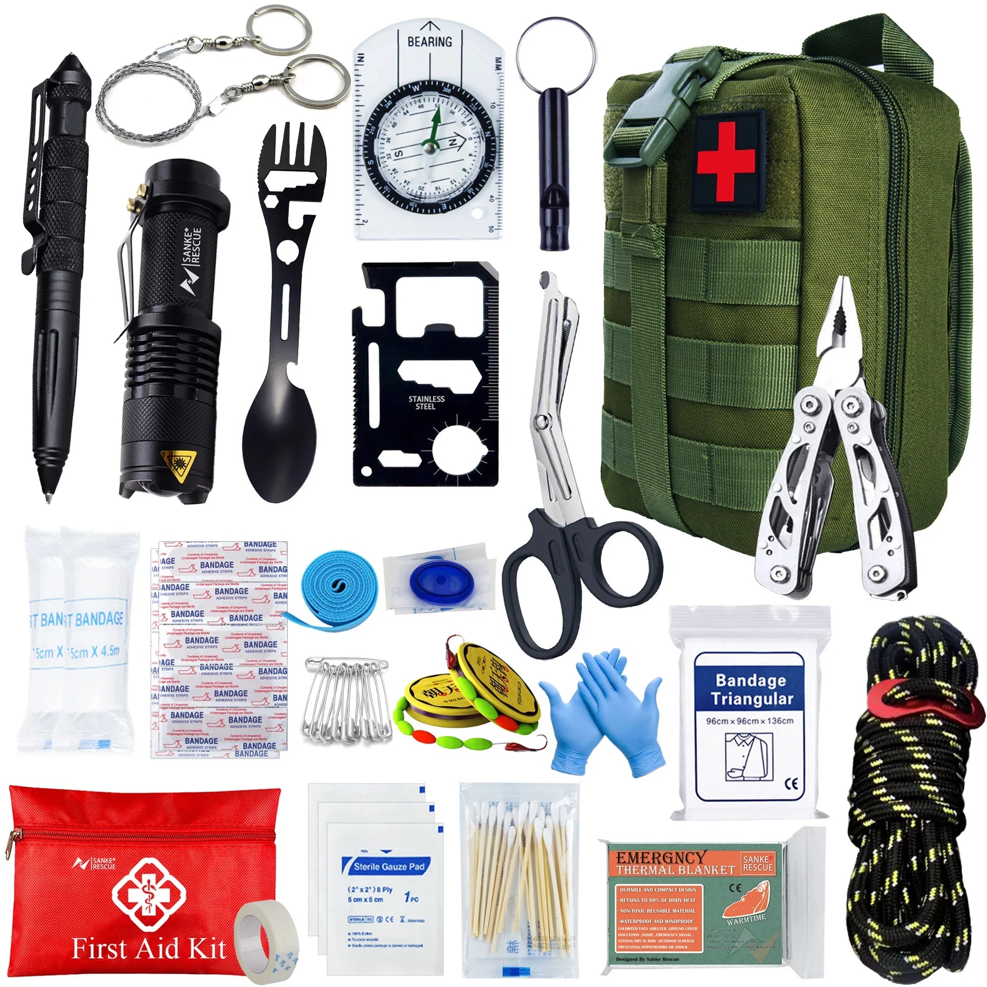 Tactical First Aid Kit in the Car Acessories Survival Kits Camping Equipments Medical Bag Self-Defense EDC Pouch Ifak