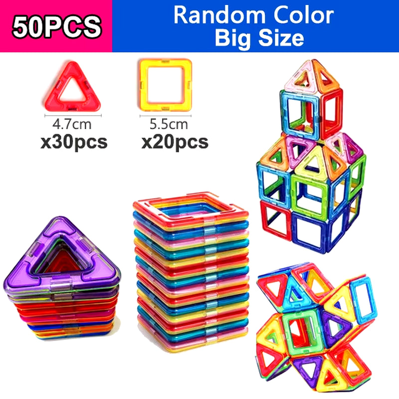 Big Size Magnetic Constructor Magnet Building Blocks 30-200PCS Magnetic Designer Construction Set Educational Toys for Kids