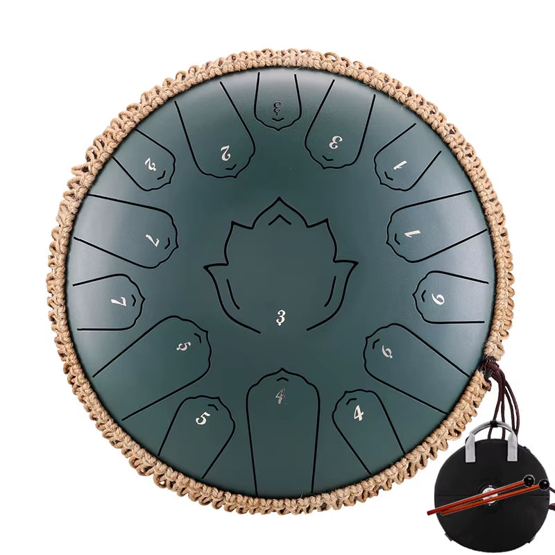 Glucophone Steel Tongue Drum 13 Inch 15 Notes C Ethereal 12 Inch 13 Notes Drum Handpan Percussion Musical Instrument