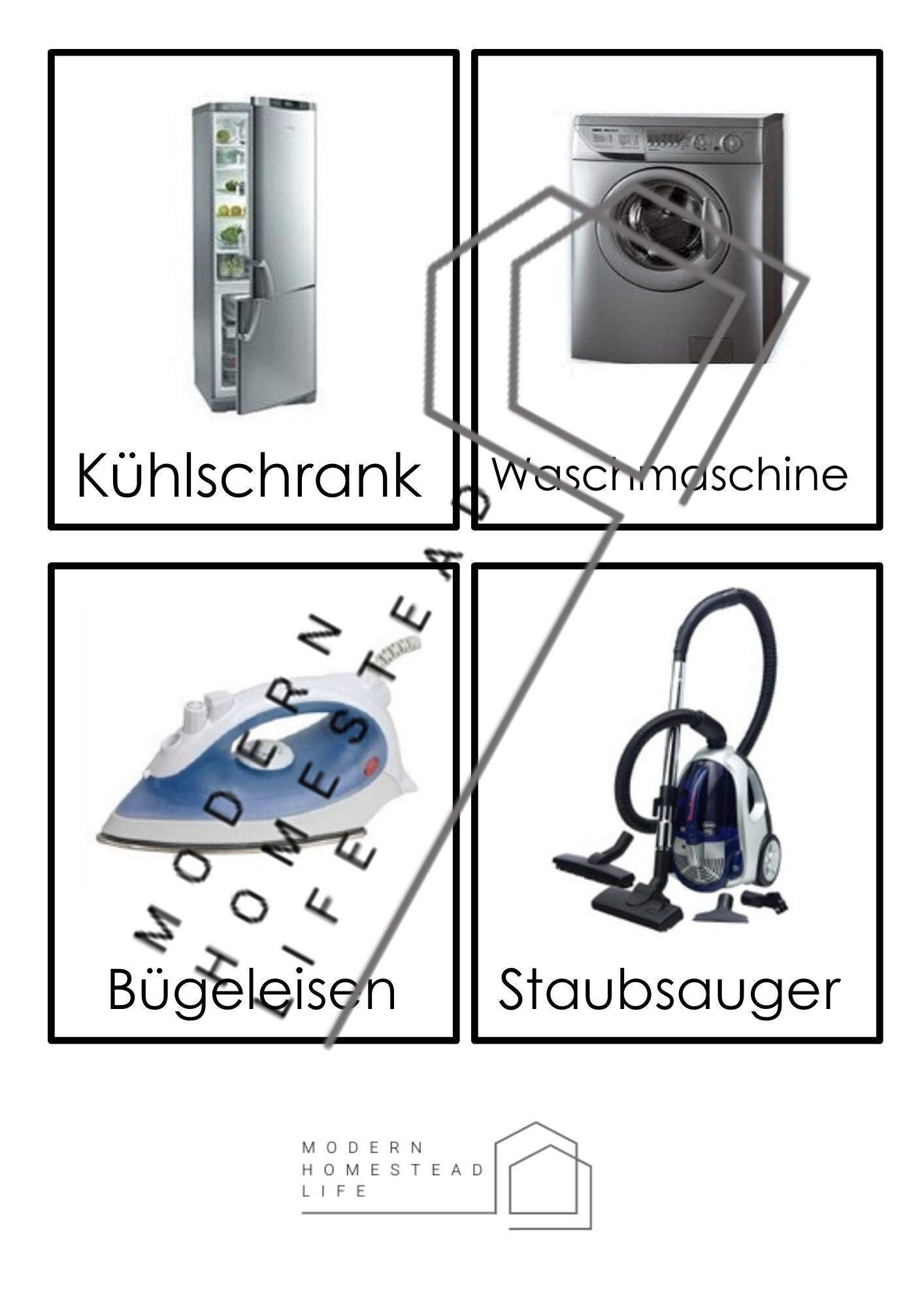 Appliances Matching Cards (in German) - Digital Download