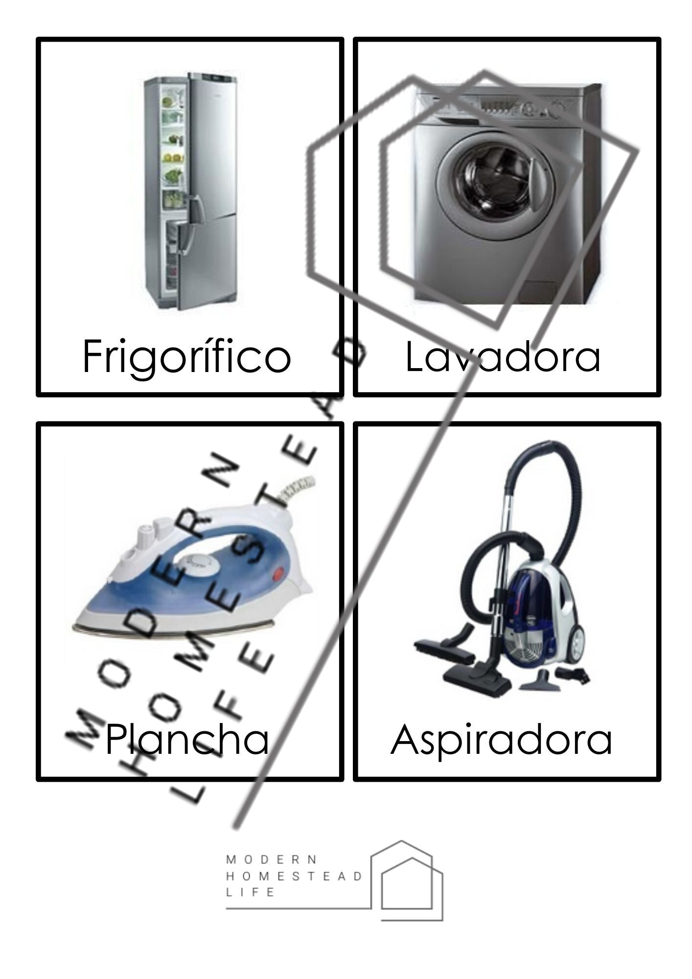 Appliances Matching Cards (in Spanish) - Digital Download