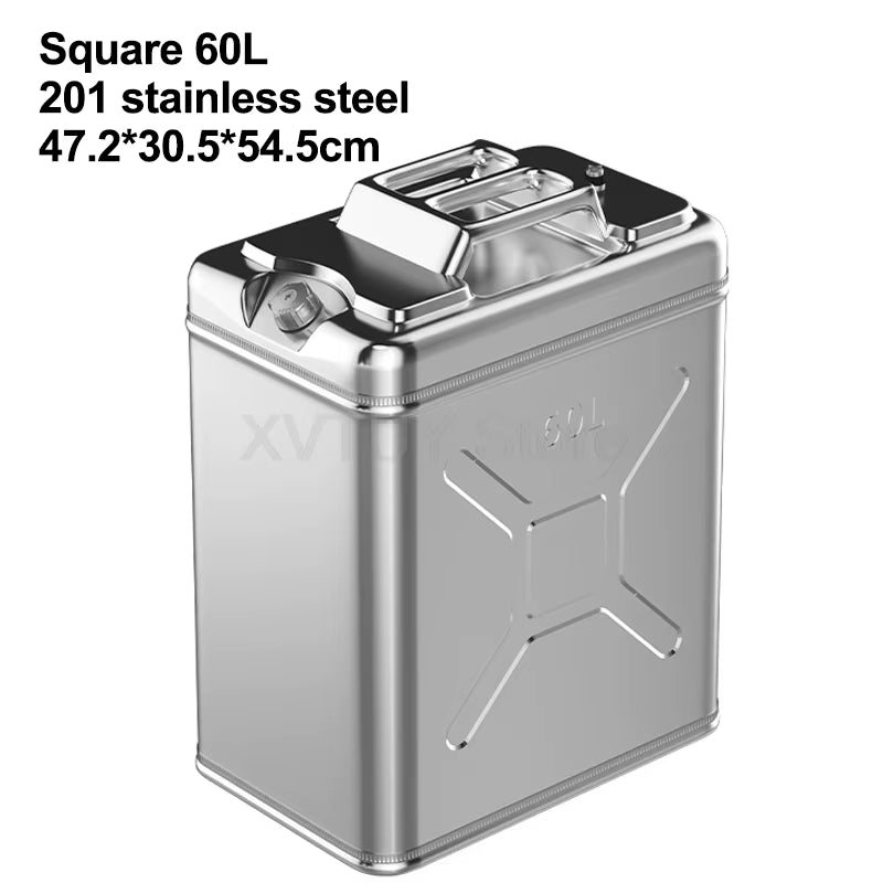 20L 30L Litres 201 Stainless Steel Fuel Tank Thickened 40L 50L 60L Petrol Storage Oil Jerrycan Car Motorcycle Truck Gas Can