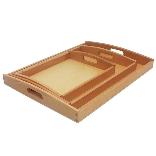 Baby Montessori Wood Tray Storage Box