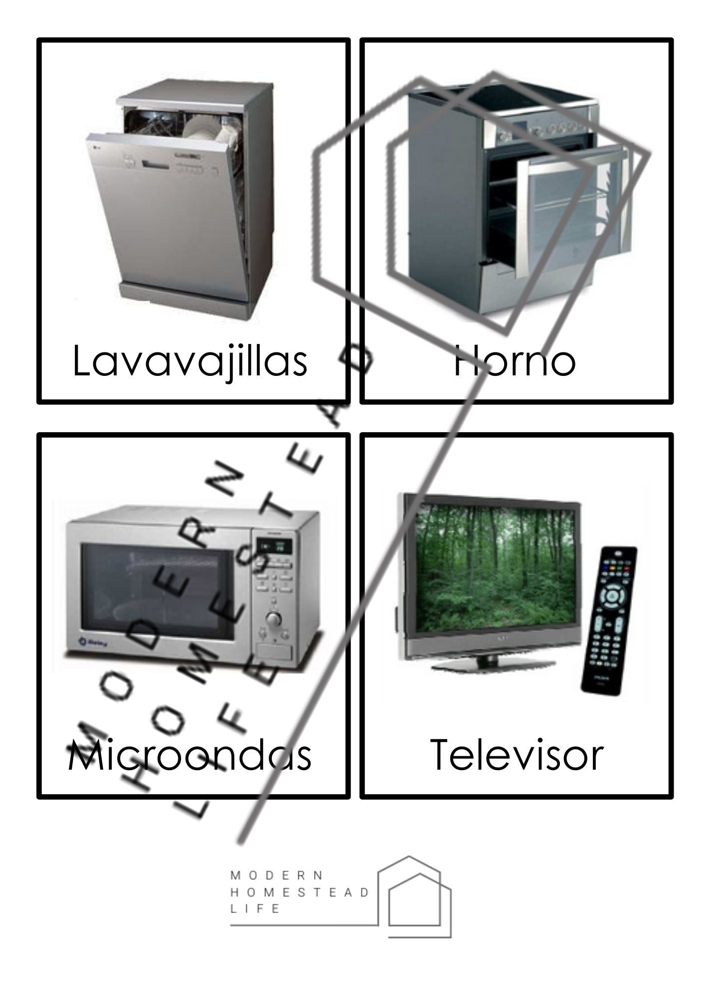 Appliances Matching Cards (in Spanish) - Digital Download