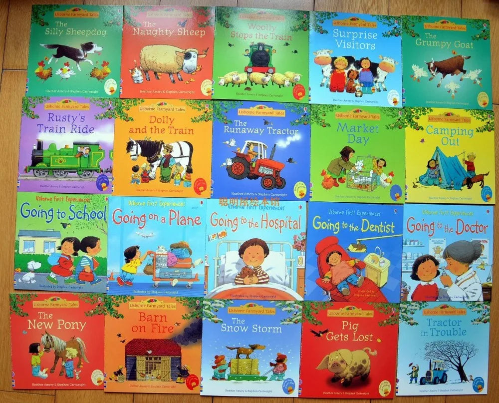 20 Books/Set Usborne First Experiences English Story Picture Books Farmyard Tales Kids Toddlers Bedtime Reading Educational