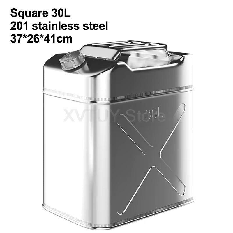 20L 30L Litres 201 Stainless Steel Fuel Tank Thickened 40L 50L 60L Petrol Storage Oil Jerrycan Car Motorcycle Truck Gas Can