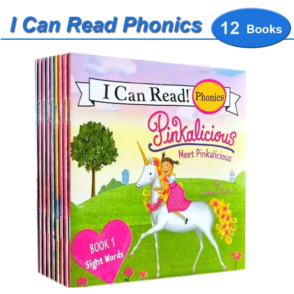 I Can Read Phonics 12 Books/Set My Very First Picture Books English Story Pocket Book for Children Kids Baby Montessori Reading