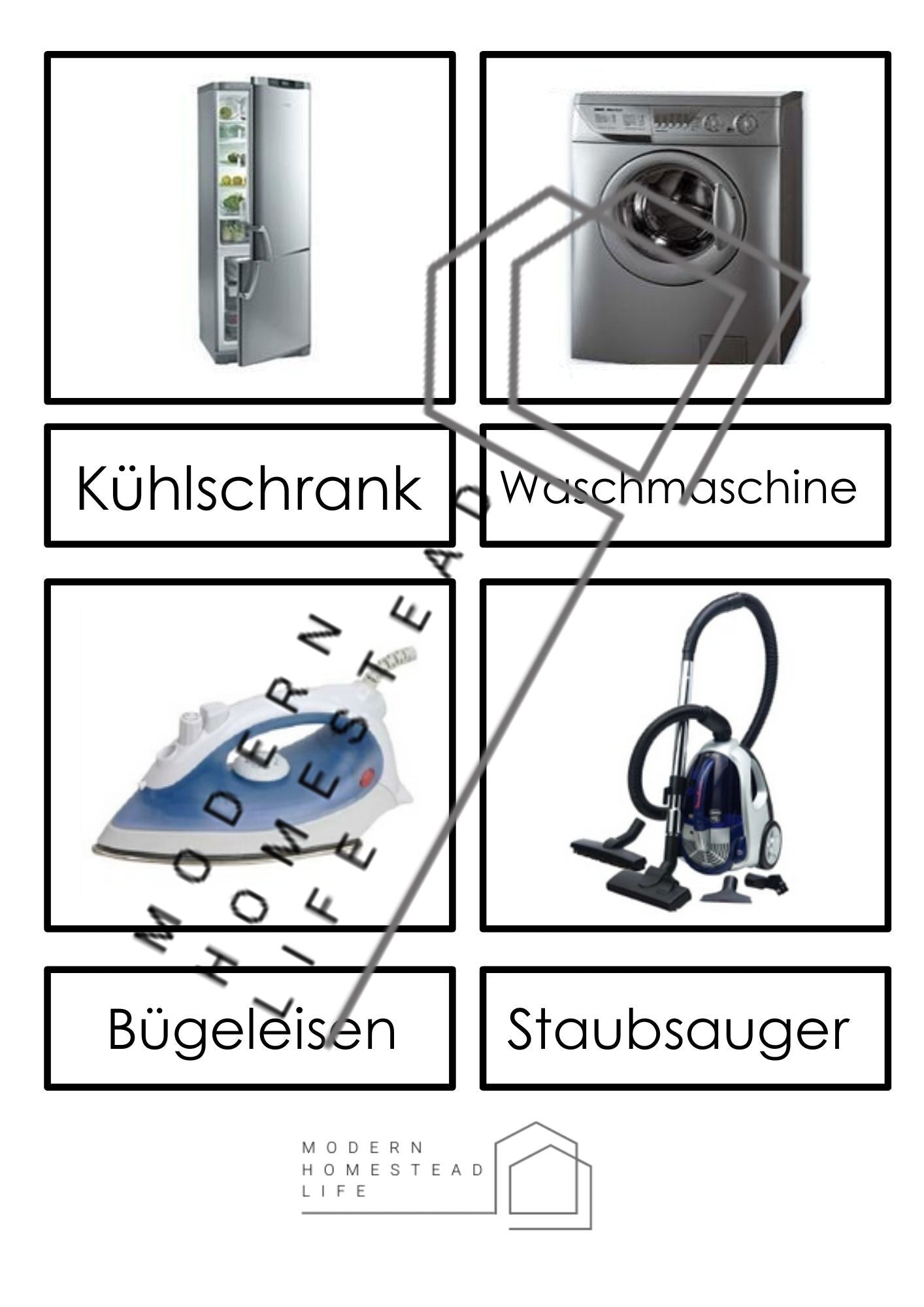 Appliances Matching Cards (in German) - Digital Download