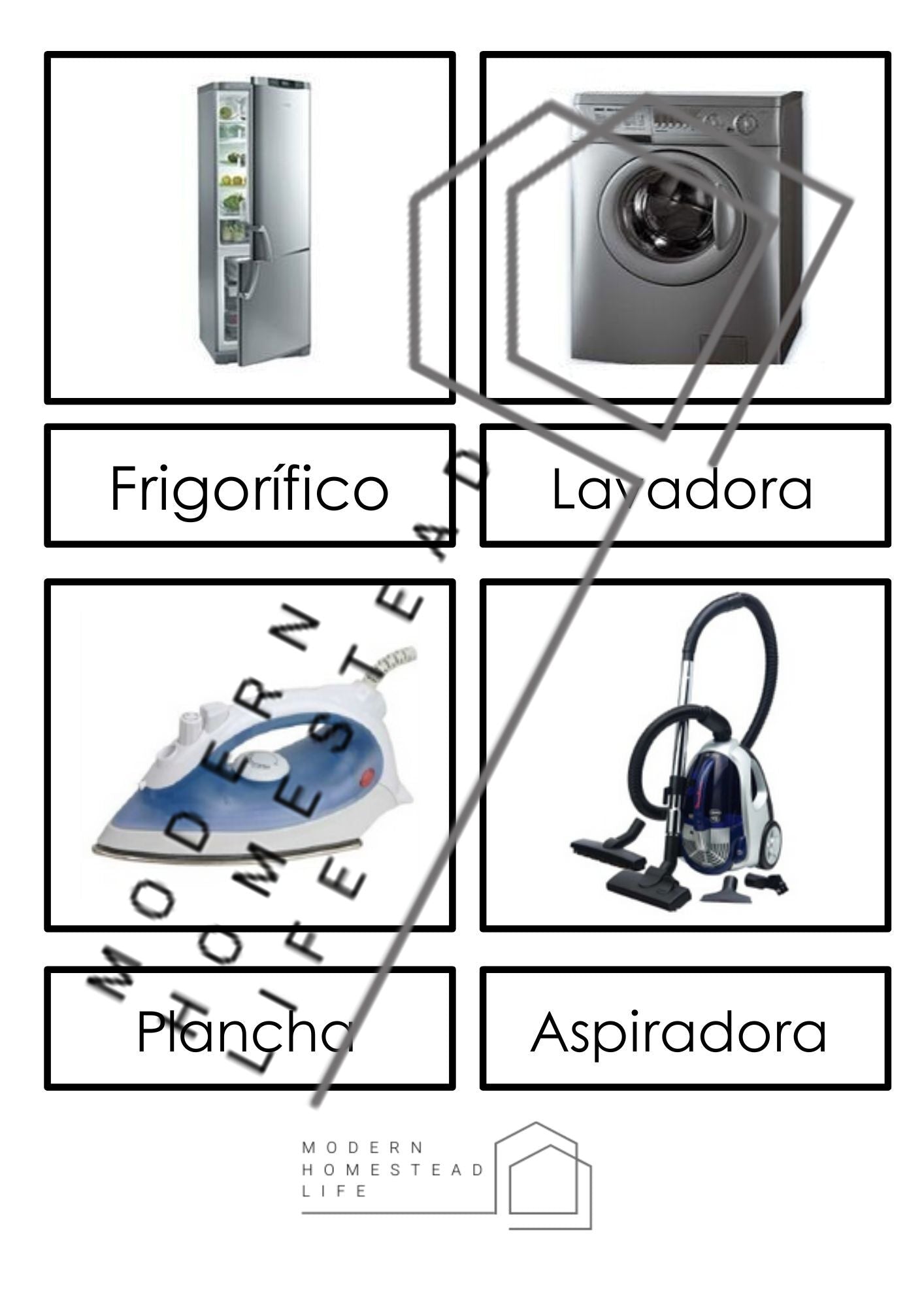 Appliances Matching Cards (in Spanish) - Digital Download