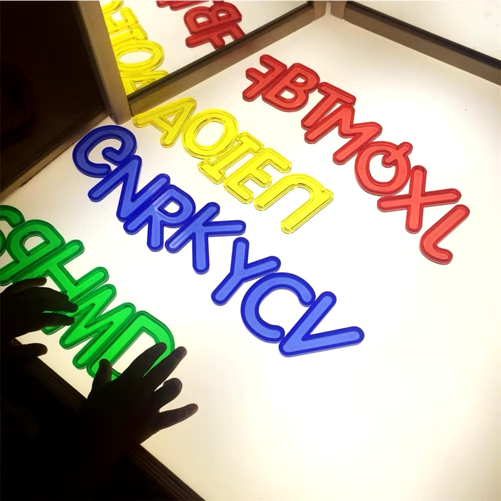 Montessori Light Table Sensory Toys Language Materials  Cards Light Box Montessori Learning Toy for Children E2566F