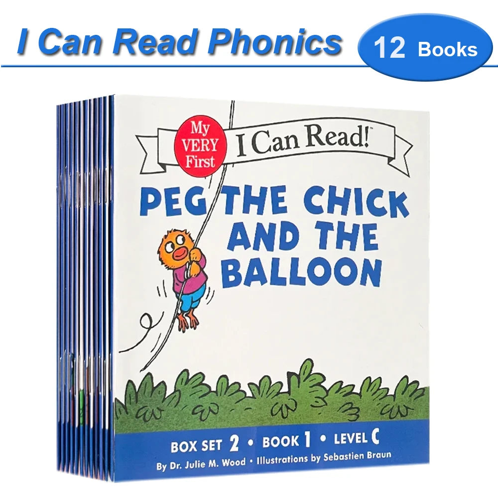 I Can Read Phonics 12 Books/Set My Very First Picture Books English Story Pocket Book for Children Kids Baby Montessori Reading