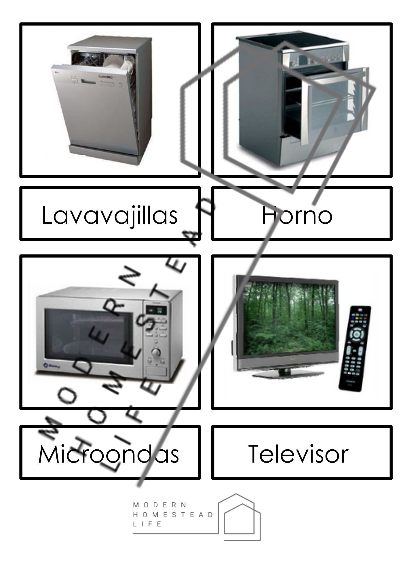 Appliances Matching Cards (in Spanish) - Digital Download