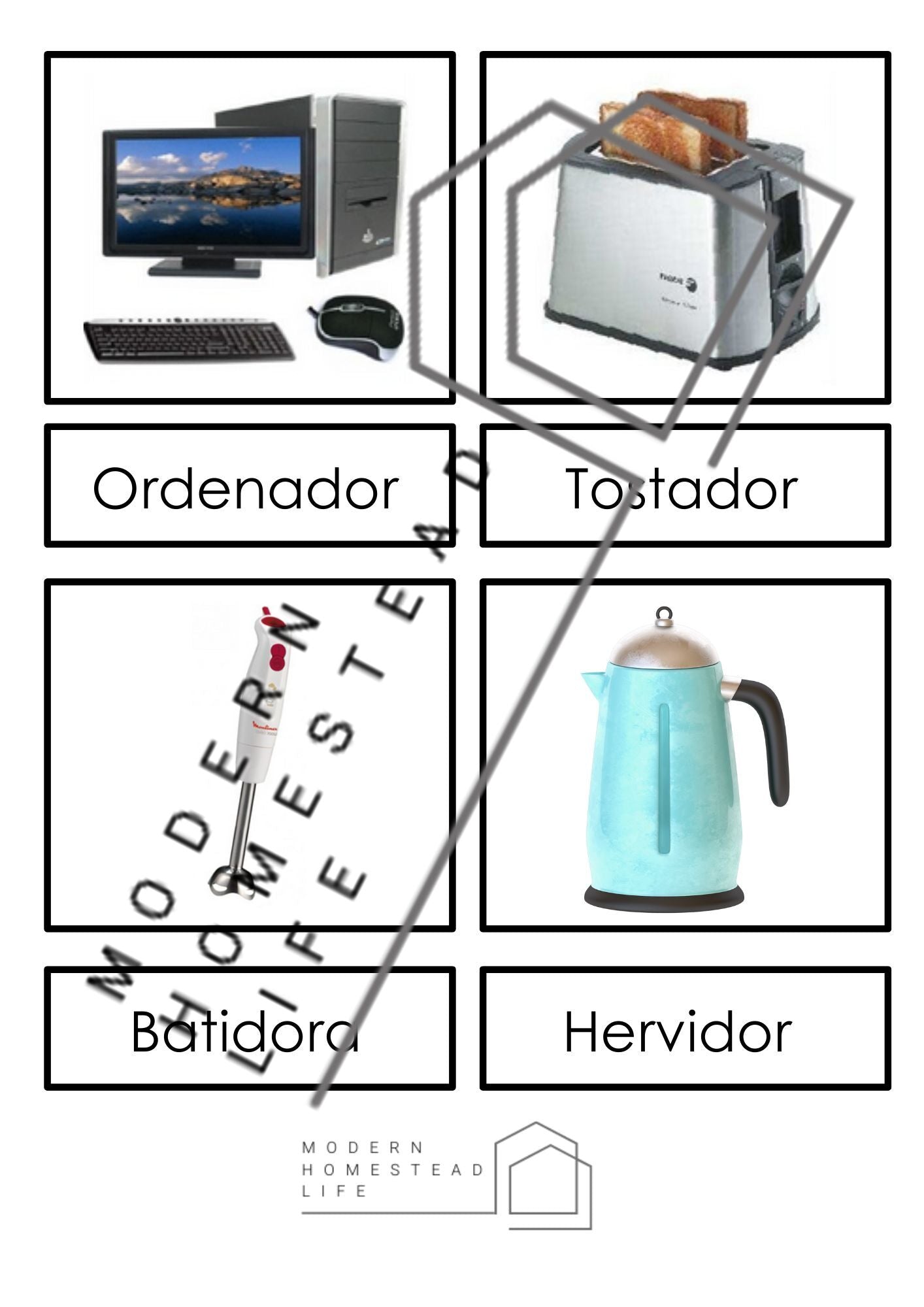 Appliances Matching Cards (in Spanish) - Digital Download