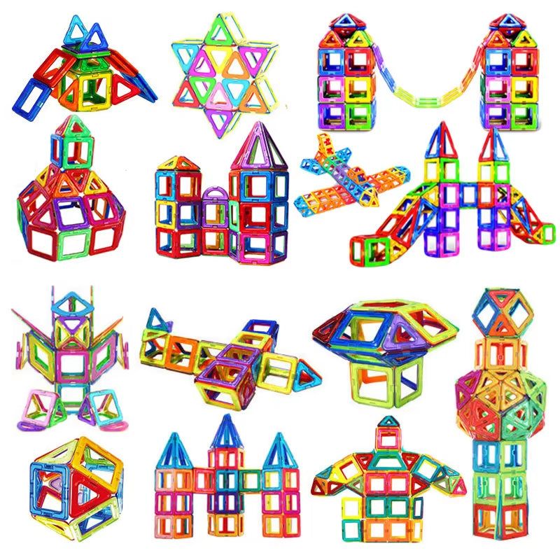 Big Size Magnetic Constructor Magnet Building Blocks 30-200PCS Magnetic Designer Construction Set Educational Toys for Kids