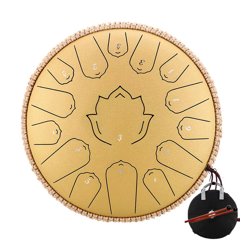 Glucophone Steel Tongue Drum 13 Inch 15 Notes C Ethereal 12 Inch 13 Notes Drum Handpan Percussion Musical Instrument