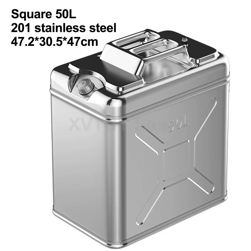 20L 30L Litres 201 Stainless Steel Fuel Tank Thickened 40L 50L 60L Petrol Storage Oil Jerrycan Car Motorcycle Truck Gas Can