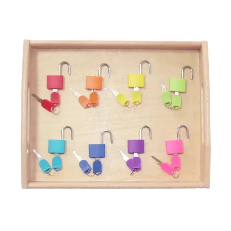 Wooden Montessori Tray Locks Set Educational Sensory Toys for Children Montessori Preschool Sensorial Materials Juguetes ML1344H