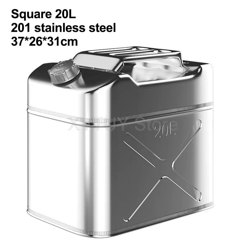 20L 30L Litres 201 Stainless Steel Fuel Tank Thickened 40L 50L 60L Petrol Storage Oil Jerrycan Car Motorcycle Truck Gas Can