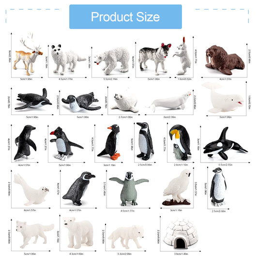 Simulation Arctic Animals Figures Penguins North Pole Bear Dolphin Action Figurines Collection Model Toys for Children Gifts