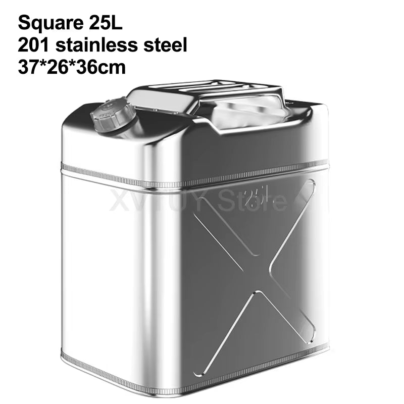 20L 30L Litres 201 Stainless Steel Fuel Tank Thickened 40L 50L 60L Petrol Storage Oil Jerrycan Car Motorcycle Truck Gas Can