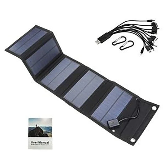 600W Foldable Solar Panel Phone Charger 5V Solar Panels Plate USB Solar Panels Power Bank for Cell Phone Camping Emergency