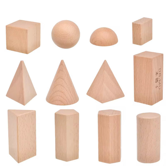 Montessori Mystery Bag Wood Sensory Toys Objects Geometric Shapes Natural Wood Color Solid Wood 3 Years Old