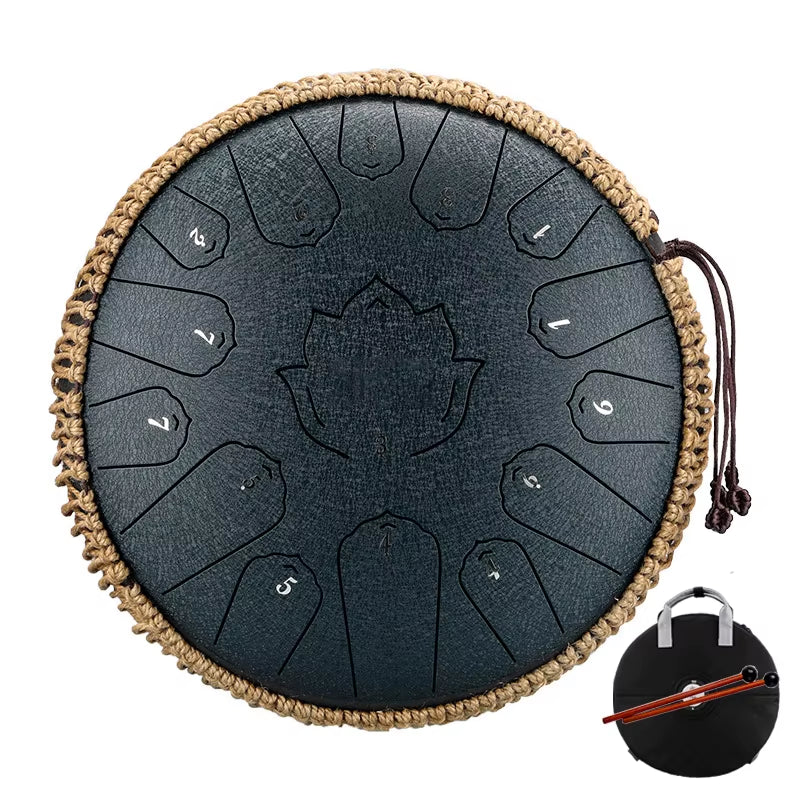 Glucophone Steel Tongue Drum 13 Inch 15 Notes C Ethereal 12 Inch 13 Notes Drum Handpan Percussion Musical Instrument