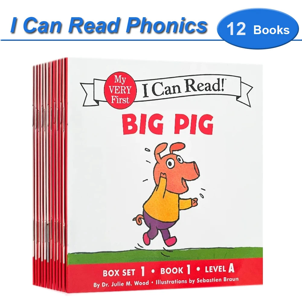 I Can Read Phonics 12 Books/Set My Very First Picture Books English Story Pocket Book for Children Kids Baby Montessori Reading