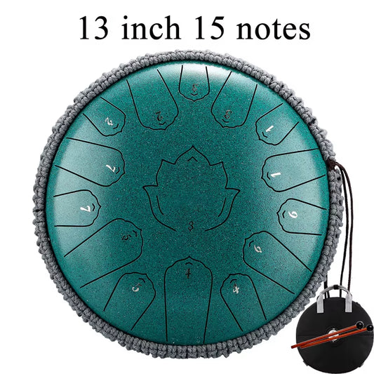 Glucophone Steel Tongue Drum 13 Inch 15 Notes C Ethereal 12 Inch 13 Notes Drum Handpan Percussion Musical Instrument