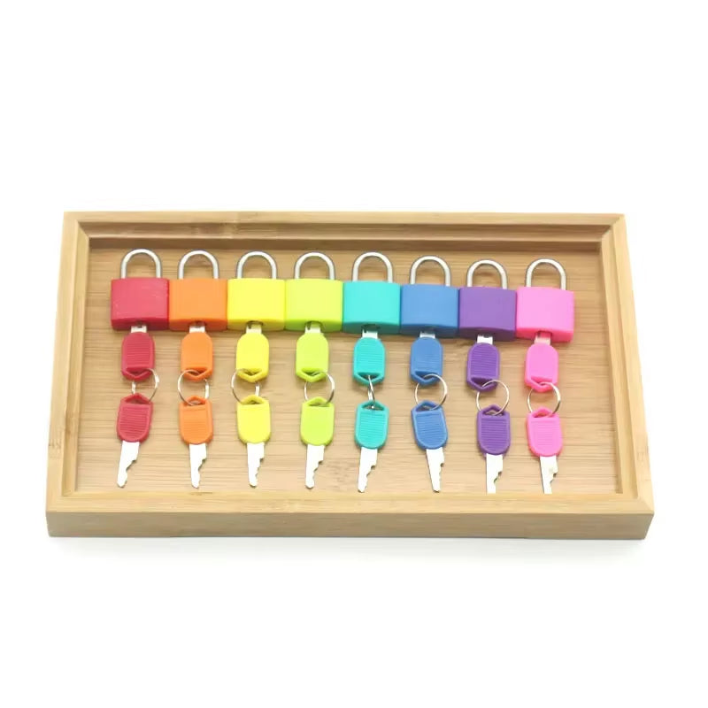 Wooden Montessori Tray Locks Set Educational Sensory Toys for Children Montessori Preschool Sensorial Materials Juguetes ML1344H