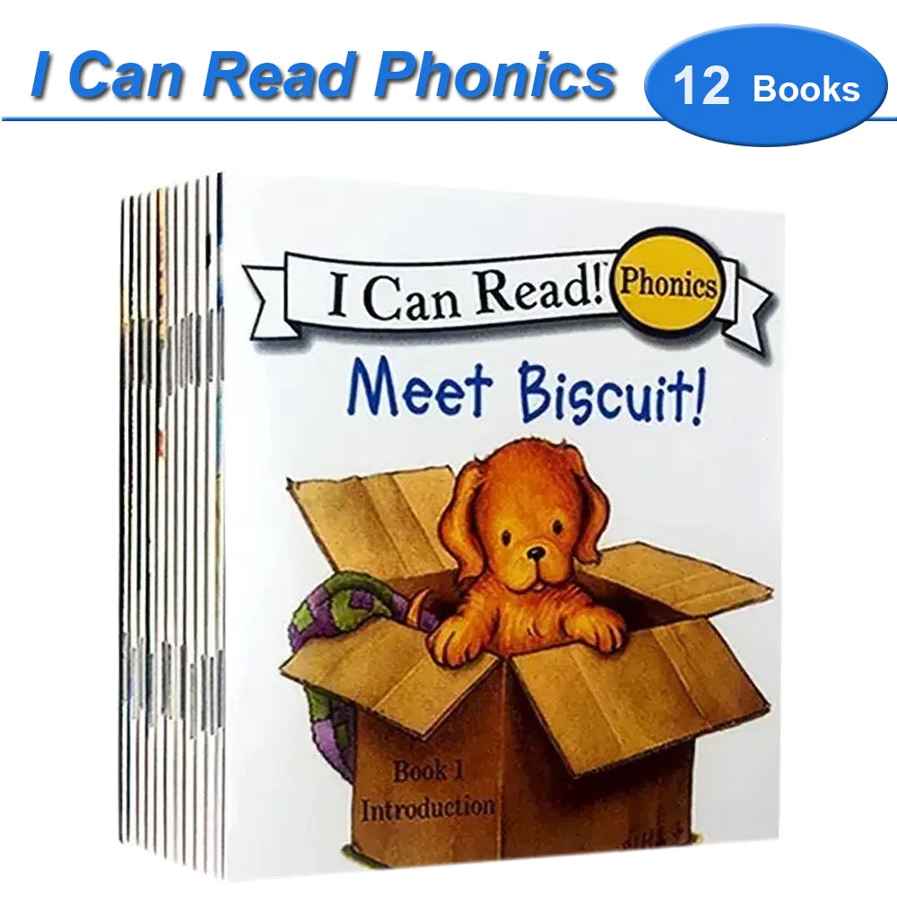 I Can Read Phonics 12 Books/Set My Very First Picture Books English Story Pocket Book for Children Kids Baby Montessori Reading