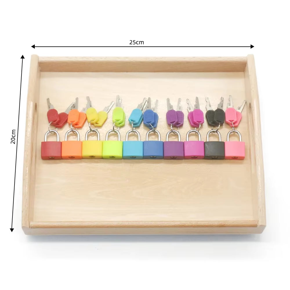Wooden Montessori Tray Locks Set Educational Sensory Toys for Children Montessori Preschool Sensorial Materials Juguetes ML1344H