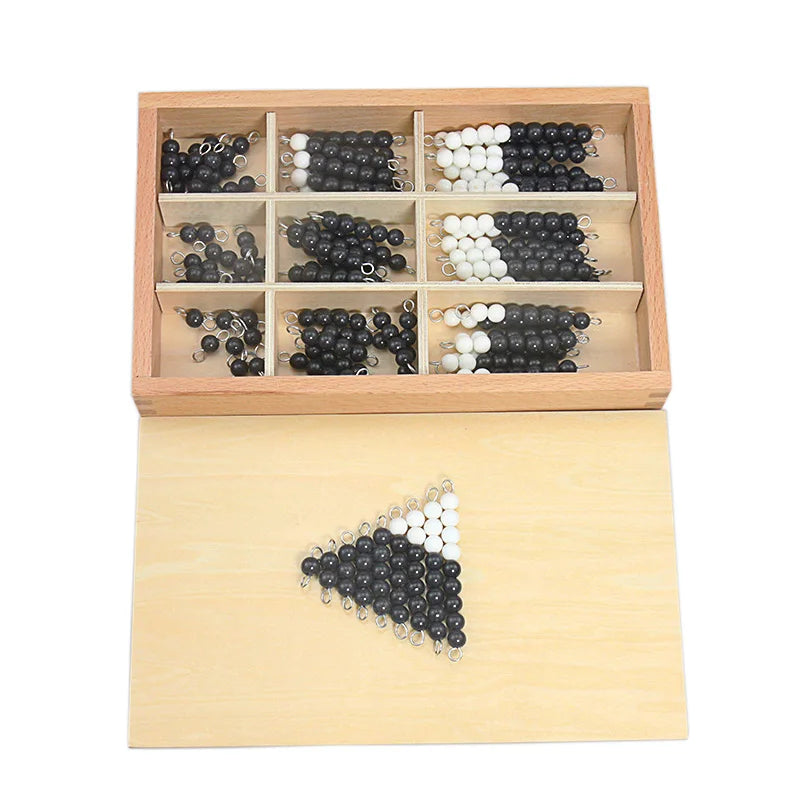 Montessori Wooden Checker Beads Board Colorful Black & White Grey Checker Board Beads Link Dragon & Reduce Dragon Game Baby Toys