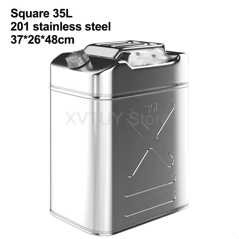 20L 30L Litres 201 Stainless Steel Fuel Tank Thickened 40L 50L 60L Petrol Storage Oil Jerrycan Car Motorcycle Truck Gas Can